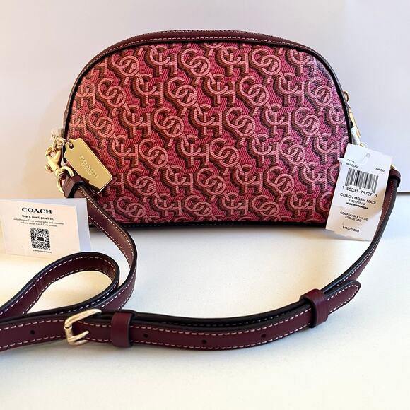 COACH NWT Monogram Madi Crossbody, Sold Out Online, Pink & Maroon - Picture 1 of 10